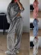 Casual Striped Long-Sleeve Top and High-Waisted Pants Set RS-0052