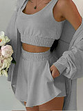 2026 Casual Sports Long-Sleeved Jacket Vest and Shorts Three-Piece Set RS-Z540