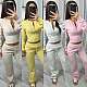 Fashionable Casual Solid Color Zipper Cardigan Elastic Pants Set RS-02302