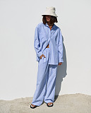 New Casual Loose Striped Shirt and Loungewear Set RS-0125