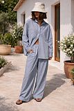 New Casual Loose Striped Shirt and Loungewear Set RS-0125