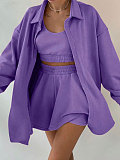 2026 Casual Sports Long-Sleeved Jacket Vest and Shorts Three-Piece Set RS-Z540