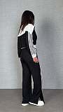 Casual Striped German Fleece Patchwork Long-Sleeved Zipper Pants Suit RS-4741