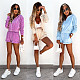 2026 Casual Solid Color Zipper Hooded Sweatshirt and Shorts Two-Piece Set RS-0187