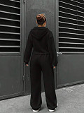 New Fashion Solid Color Hooded Cardigan Slim Fit Casual Pants Two-Piece Set RS-6999