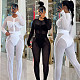 2026 Fashion Mesh Zipper Cardigan and Leggings Two-Piece Set RS-391418