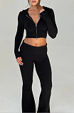 2026 Fashionable Slim Fit Short Hooded Top and Casual Pants Set RS-MND7017