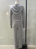 2026 Fashionable Slim Fit Short Hooded Top and Casual Pants Set RS-MND7017