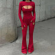 2026 Sexy Round Neck Long Sleeve Backless Tight-Fitting Sports Jumpsuit Two-Piece Set RS-FDL1190