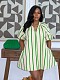 2026 Spring Girl V-neck Loose Short Dress RS-73572