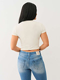 Summer Printed Short Sleeve Cropped T-shirt MJL-XX701