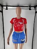 Summer Printed Short Sleeve Cropped T-shirt MJL-XX701