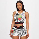 Printed Tank Top Vest And Shorts Set MJL-XX293