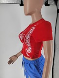 Summer Printed Short Sleeve Cropped T-shirt MJL-XX701
