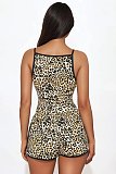 2026 Sexy Leopard Print Strap Cropped Top And Shorts Set MJL-XX687