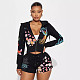 Zipper Hoodies Thin Jacket Print Shorts Summer Two Pieces MJL-XH903