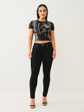 Summer Printed Short Sleeve Cropped T-shirt MJL-XX701