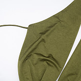 Sexy Hollow-Out Faux Two-Piece Halter Neck Swing Neck Low Backless Jumpsuit RS-25JP554