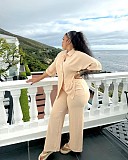 2026 Casual Loose Short-Sleeve Shirt Cardigan Trousers Set QZ-1875