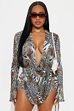 2026 Sexy Floral Print Halter Neck Backless Elegant Top and Shorts Set XS-26L2119