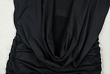Sexy Stand-up Collar Slim Fit Pleated Bodycon Mini Dress JY-303968