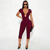 2026 Sexy Slim Fit Jumpsuit With U-Neck RS-25JP479