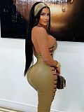 Sexy Slim Fit Halter Neck Backless Zipper Strap Hollow-Out Jumpsuit FC-1452