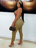Sexy Slim Fit Halter Neck Backless Zipper Strap Hollow-Out Jumpsuit FC-1452