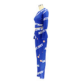 Sporty Letter Print Long-Sleeved Top and Pants Two-Piece Set RS-004