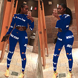 Sporty Letter Print Long-Sleeved Top and Pants Two-Piece Set RS-004