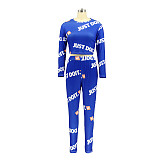 Sporty Letter Print Long-Sleeved Top and Pants Two-Piece Set RS-004
