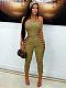Sexy Slim Fit Halter Neck Backless Zipper Strap Hollow-Out Jumpsuit FC-1452