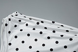 Fashionable Off-Shoulder Tie-Up Polka Dot Vest Set With Slim Fit and Shorts RS-20480