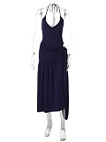 Sexy Backless Bodysuit With Slim Fit and Tie-Waist Skirt Set RS-17189