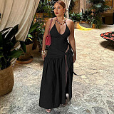 Sexy Backless Bodysuit With Slim Fit and Tie-Waist Skirt Set RS-17189