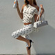 Fashionable Off-Shoulder Tie-Up Polka Dot Vest Set With Slim Fit and Shorts RS-20480