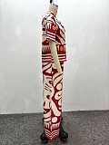 Fashionable Printed Shirt and High-Waisted Wide-Leg Trousers Two-Piece Set QZ-6749