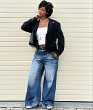 2026 Casual Monkey Washed Wide-Leg Jeans RS-60202
