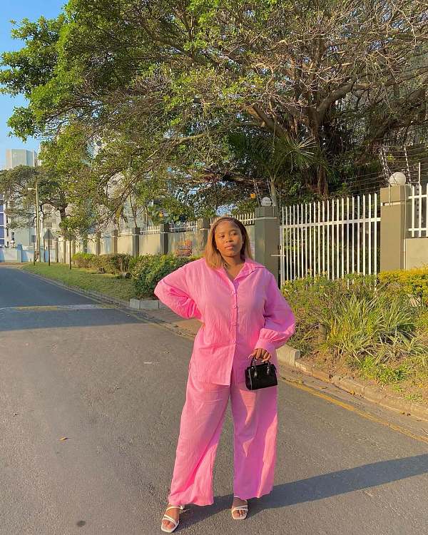 Casual Long-Sleeved Collared Button-Up Shirt and Wide-Leg Trousers Suit QZ-8299