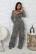 2026 Sexy Strapless Off-Shoulder Multi-Pocket Washed Straight-Leg Denim Jumpsuit RS-506