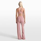 New Solid Color Sports Yoga Slim Fit Short Vest Top and Pants Set XS-26L2164