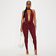2026 Solid Color Halter Neck Backless Tie-Neck Top and Toe Ring Pants Two-Piece Set RS-26ST020