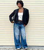 2026 Casual Monkey Washed Wide-Leg Jeans RS-60202