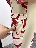 Fashionable Printed Shirt and High-Waisted Wide-Leg Trousers Two-Piece Set QZ-6749
