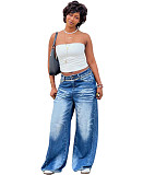 2026 Casual Monkey Washed Wide-Leg Jeans RS-60202