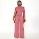 Sexy Ribbon Design Slim Top and Wide-Leg Pants Set SHD-9587