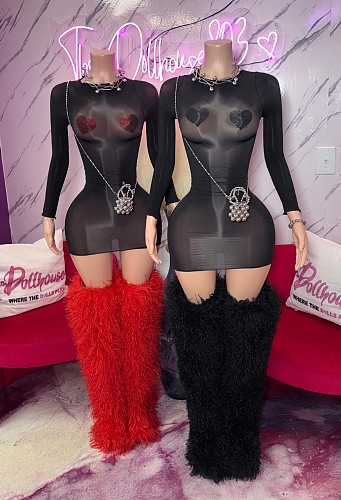 2026 Sexy Ultra-Thin Sheer High-Elastic Bodycon Open Crotch Dress LCYM-300999