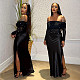 2026 Sexy Strapless Bubble Beaded Slit Maxi Dress CYA-902280