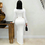2026 Sexy V-neck Solid Color Long Sleeve Bodycon Dress BY-7631