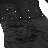 2026 Sexy Strapless Bubble Beaded Slit Maxi Dress CYA-902280